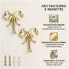 Tniytru Gold Hooks, 2 Pieces Elegant Bow Knot Wall Hooks