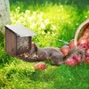 Relaxdays Squirrel Feeder, Wooden Feeding House - Weatherproof Metal Roof