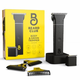 The Beard Club Manscape Body Hair Trimmer for Men, Pubic Hair Trimmer for Men & Ball Trimmer - Mens Body Shaver, Ceramic Blade Ball Shaver - Rechargeable, Electric, Waterproof Wet or Dry Clippers