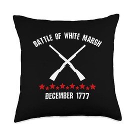 Mamaknows The Battle of White Marsh Battle of White Marsh Revolutionary War Reenactor 1777 Throw Pillow, 18x18, Multicolor