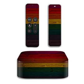 MightySkins Skin Compatible with Apple TV 4K & 4th Gen (2019-2015) wrap Cover Sticker Skins Wood Style