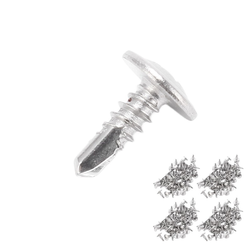 200Pcs Self Drilling Screw M4.2x13 Round Washer Head Stainless Steel