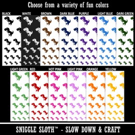 Cute Tyrannosaurus Rex Dinosaur Temporary Tattoo Water Resistant Fake Body Art Set Collection - Light Pink (One Sheet)