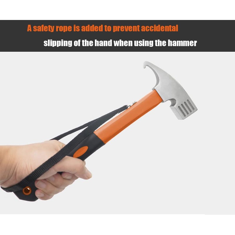 Camping Hammer Heavy Duty with Tent Stake Remover,12" high Carbon
