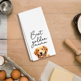 RZQIJ Best Golden Mama Towels Dish Towels Dishcloth, Dog Mom Gifts for Women Dog Lovers, Cute Golden Retriever Decor for Kitchen Bathroom Home, 16 x 24 Farmhouse Decoration Hand Towels. (178)