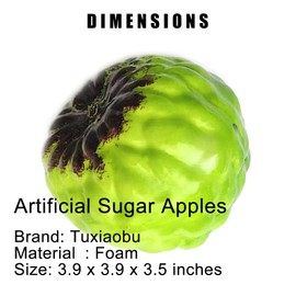 Tuxiaobu Fake Sugar Apple, 6 Pcs Faux Plastic Sugar Apples, Artificial Fruit Decoration
