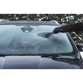 Walser Auto-Eiskratzer, Auto-Eisschaber, robuster Autoscheiben-Kratzer mit Gummilippe, Eiskratzer-Winter mit gepolstertem Griff 30x10cm schwarz