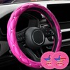 Pink Steering Wheel Cover with Rhinestone Pink Car Accessories for