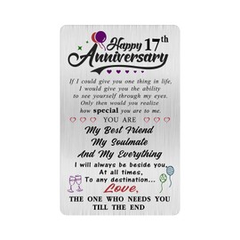 Alotozo 17 Year Wedding Anniversary Card - Happy 17th Wedding Anniversary Cards Gifts for Husband Wife - 17 Years Anniversary Card for Him Her