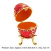 Egg Style Jewelry Trinket Box Zinc Alloy Hand Painted Enameled