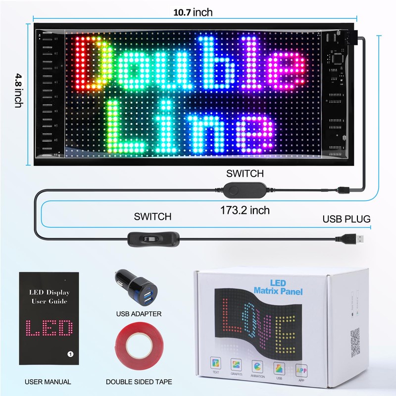 Programmable Led Sign, Double Line Digital Led Message Board, Smart
