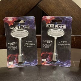 Blue Flame Set 2-Blue Flame 3 Inch Universal Fireplace Key - Chrome 1/4 or 5/16 Valve Stems