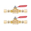 RouLiPouLi 2Pcs Brass Ball Valve Shut off Switch (1/4 Compression X 1/4 Compression