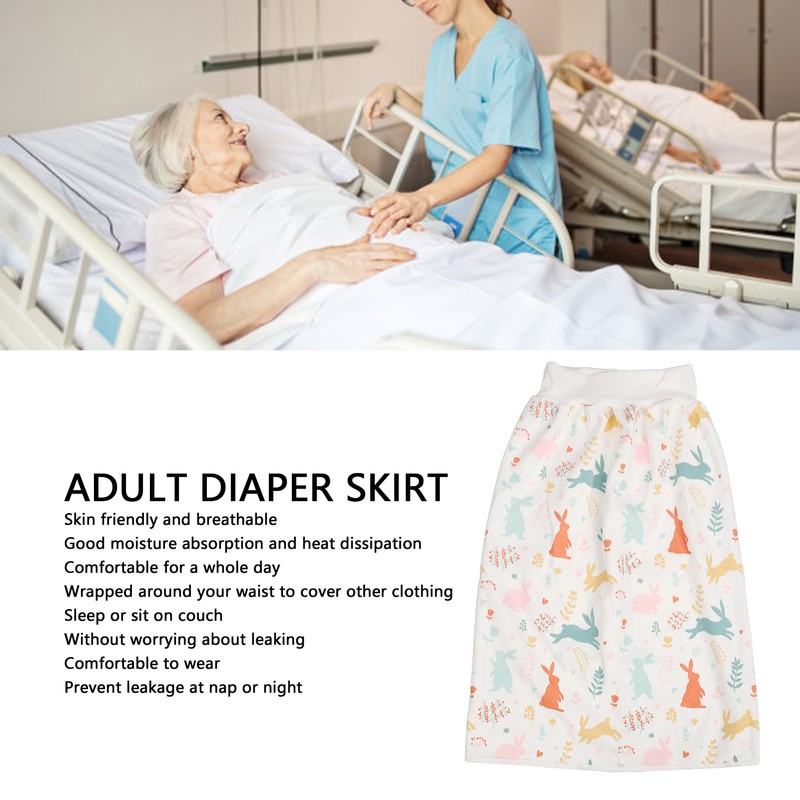Adult Diaper Skirt Wearable Incontinence Bed Pads Washable Breathable Leakproof