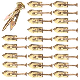 loghohu 80Pcs Self Drilling Anchor Screws 40pcs Metal Drywall Anchors and 40Pcs Sheetrock Screws No Drill Needed Dry Wall Anchors for Fixing TV Shelf Cabinet Curtains Calligraphy