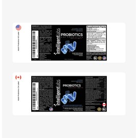 Intelligent Labs 50 Billion CFU Probiotic with Prebiotics, No Refrigeration Needed, with Sunfiber and FOS for 10x More Effectiveness, 2 Months Supply Per Bottle