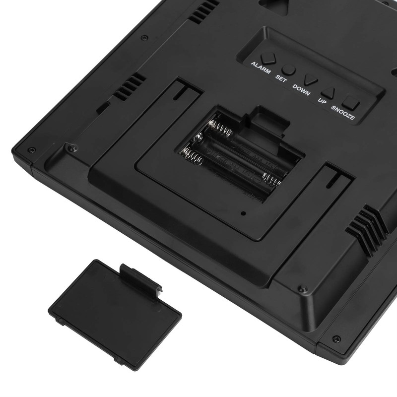 Digital Wall Clock,Multi-Function Alarm Clock with Temperature Humidity Display for