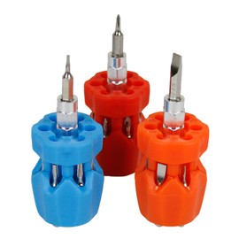 TC Sportline KU-20003 3-Piece 7 In 1 Stubby Multi-Bit Drivers Pocket Precision Screwdriver Set Tool Kit
