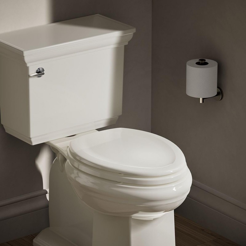 KOHLER 4647-96 Stonewood Toilet Seat Elongated,Wood Toilet Seat, Elongated Toilet