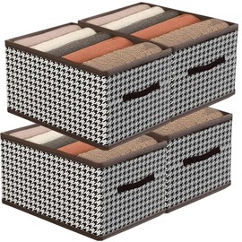 4 Caja de Almacenamiento con Asa, Organizador de Ropa Plegable, Cajas Organizadoras con Tapa, 40X27X20cm, Almacenamiento Closet para Dormitorio,...   