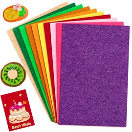 10 Pieces of Felt Fabric, 20 x 30 cm Blanket Sheets Fabrics, Colorful Felt Squares Crafts, DIY Craft Project, Sewing