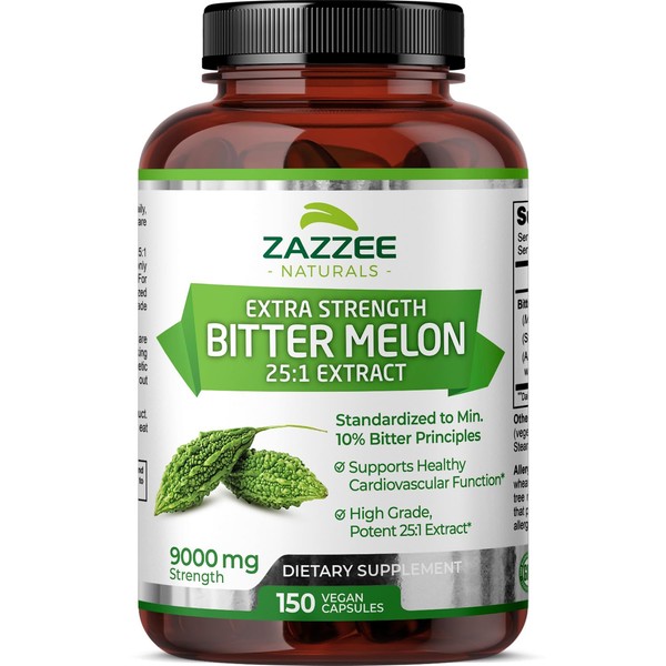 Zazzee Extra Strength Bitter Melon 25:1 Extract, 9000 mg Strength,