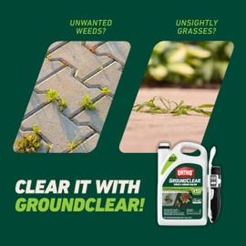 Ortho GroundClear Weed and Grass Killer with Comfort Wand, Kills Dandelions, Chickweed, Crabgrass, Moss and More in Patios and Landscapes, OMRI Listed, 1 gal.