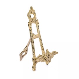 GLOBEDECOR 9” Brass Gold Easel Display Stand Scrying Mirror Picture Frame stand Ornate