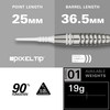 TARGET COLOURS GEN4 WHITE 90% 19G 2BA SOFT TIP DARTS
