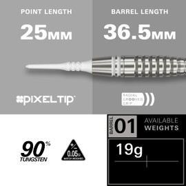 TARGET COLOURS GEN4 WHITE 90% 19G 2BA SOFT TIP DARTS (Colors White Soft Tip Darts)