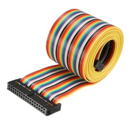 sourcing map IDC Rainbow Wire Flat Ribbon Cable 34 Pins 148cm Length 2.54mm Pitch Type-B