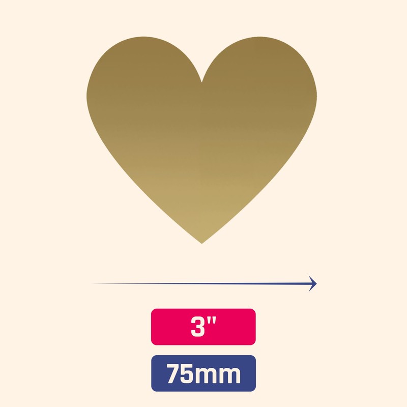 Pack of 50, Heart Scratch Off Sticker - 8 x