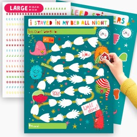 CENTRAL 23 Reward Chart with Stickers for Sleeping in Own Bedroom x 10 pcs - Monsters - Bedtime Routine Chart for Kids - Toddler Routine Chart Sleep Trainer - Activity Trackers for Boys