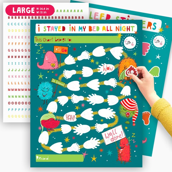 CENTRAL 23 Reward Chart with Stickers for Sleeping in Own