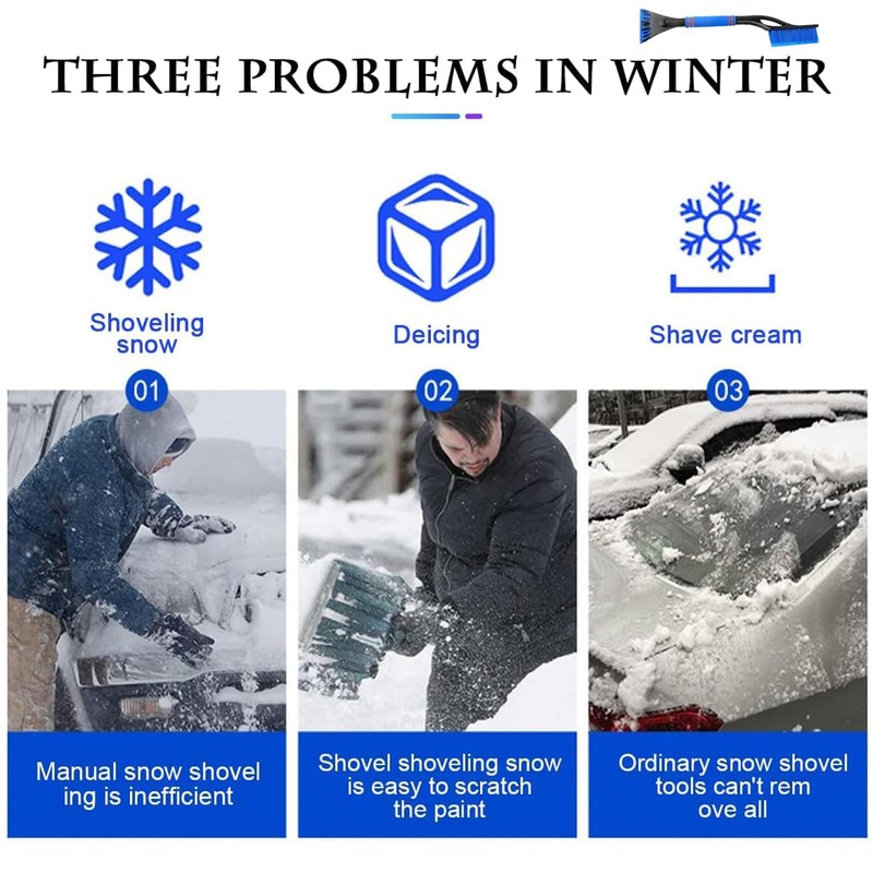 JLTXKST 2-in-1 Snow Brush with Ice Scraper, Car Ice Scraper,
