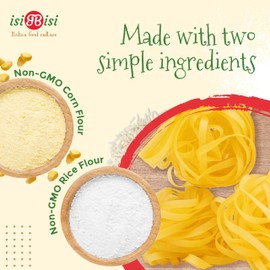 isiBisi Gluten-Free Fettuccine Nest Pasta - 2-Pack, Corn and Rice Noodles - Vegan, Non-GMO, Made in Italy
