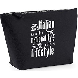 Hippowarehouse Being Italian Isn't A Nationality It's A Lifestyle printed make up cosmetic wash bag 18x19x9cm
