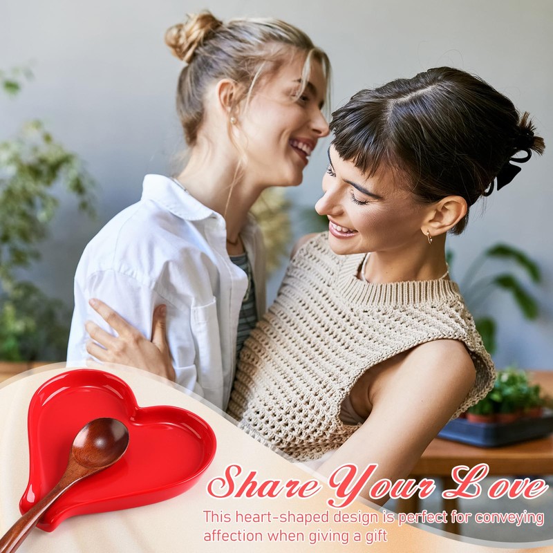 Remerry Mother's Day Heart Cute Spoon Rest for Kitchen Counter,