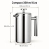 350mL Double-Wall 304 Stainless Steel French Press Coffee Maker with