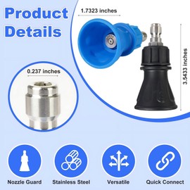 Dekeliy Pressure Washer Nozzle Guard,2 Pack Power Washer Nozzle Tips with Protector Holder（4.0 Orifice,40° Angle/3.0 Orifice，25° Angle）,Stainless Steel Pressure Washing Tips with 1/4" Quick Connect