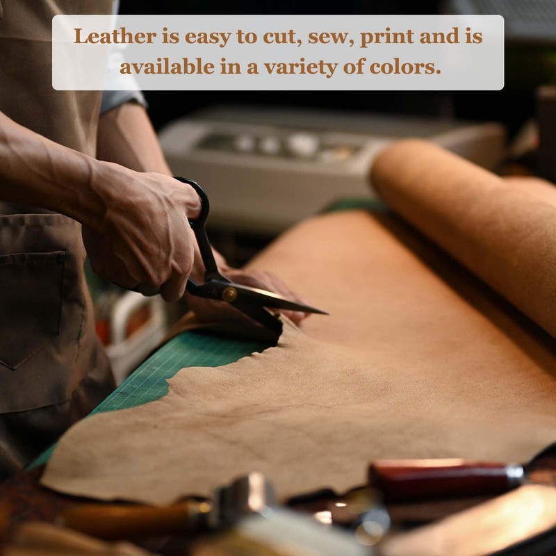 sourcing map Thick Top Grain Leather Sheet 23.6 x 11.8