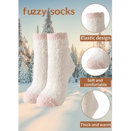 Yekblossom Fuzzy Socks For Women Warm & Cozy Gifts Winter fluffy Socks Womens Cozy Home Soft Sleeping Slipper Sock
