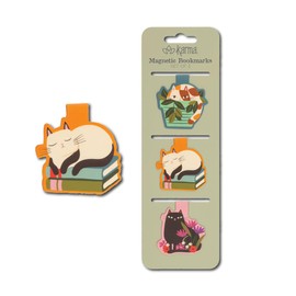 Karma, Magnetic Bookmarks Set of 3, Cute Bookmarks for Women, Page Markers for Students Teachers Reading, Cats