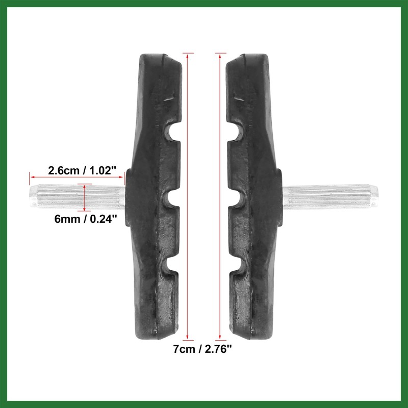 Motoforti 4 Pair Bike Cantilever Brake Pads Threadless Post Mountain