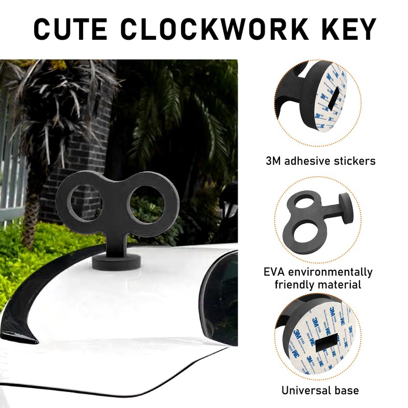 Ohleats Car Wind Up Key Sticker, 3D Sticker Wind Up