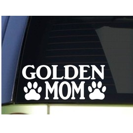 Golden Mom Golden Retriever Decal Vinyl Sticker|Cars Trucks Vans Walls Laptop| WHITE |7.5 x 3 in|CCI640