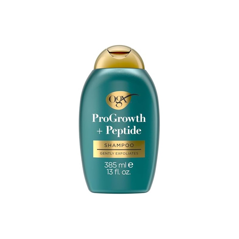 OGX ProGrowth + Peptide Clarifying Shampoo, Gentle Exfoliating Shampoo, Supports