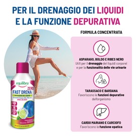 Equilibra Fast Drena Zero Zuccheri, con Tarassaco, Boldo, Ribes Nero, Integratore per il Drenaggio dei Liquidi, la Funzionalità delle Vie Urinarie, la Depurazione dell'Organismo, Gusto Lime, 500 ml