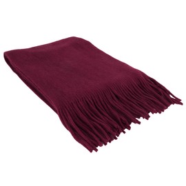 TOPTIE Winter Warm Scarf Cashmere Feel Scarves Solid Color Scarf for Men and Women- Burgundy