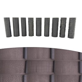 Asemly Terrain Texture Hand Roller for D&D, Wargaming, Battle Mat, Tabletop, Dungeons and Dragons, Symbols and Glyphs, Cobblestone Small, Cobbletone Medium, Stone, Stonework, 9 Rollers, 14th Edition